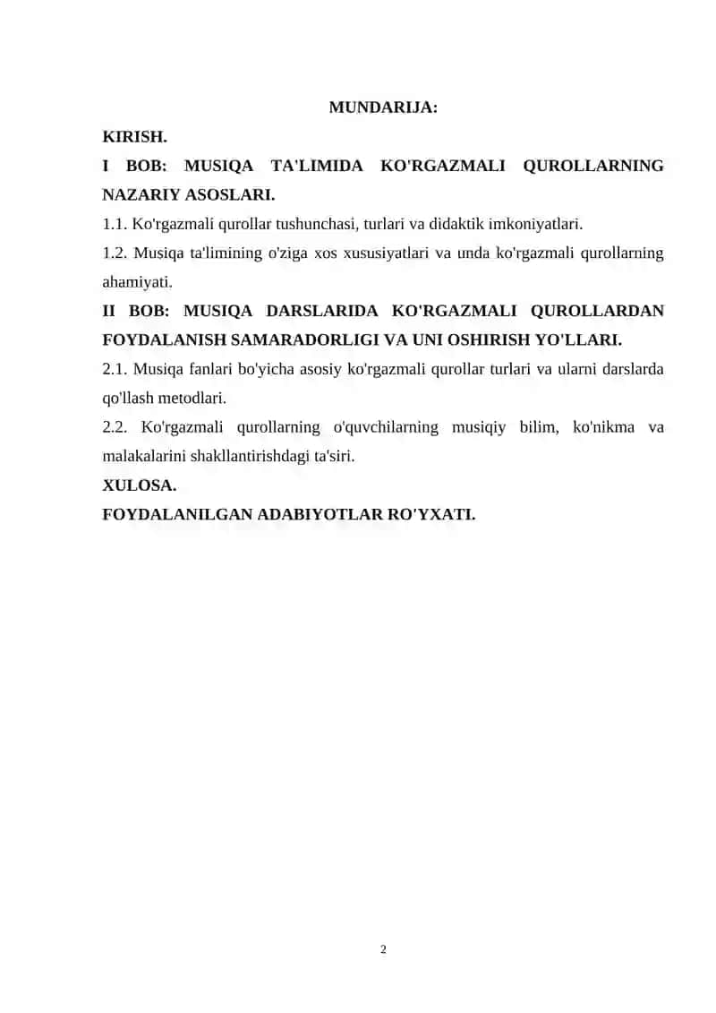 Musiqa darslarida ko’rgazmali qurollardan foydalanish metodikasi 2
