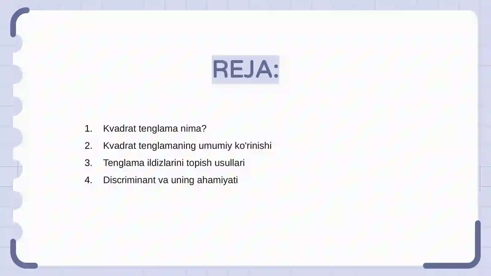 Kvadrat tenglama va uning ildizlari 2