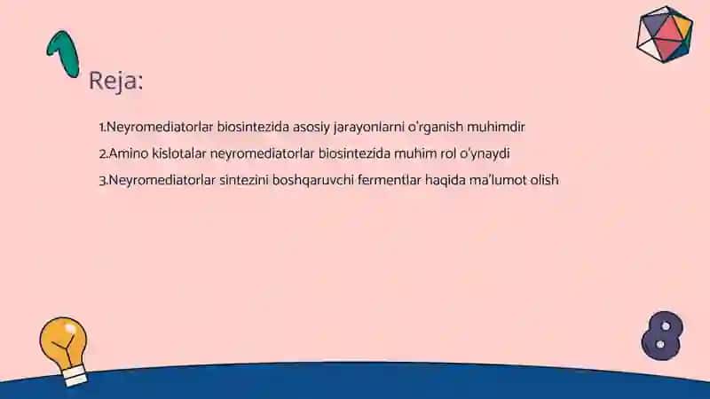 Neyromediatorlar biosintezi 2