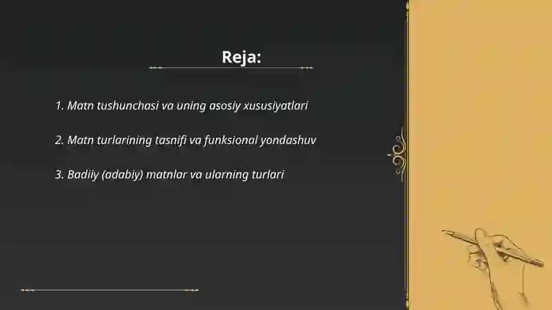 Matn va uning turlari 2