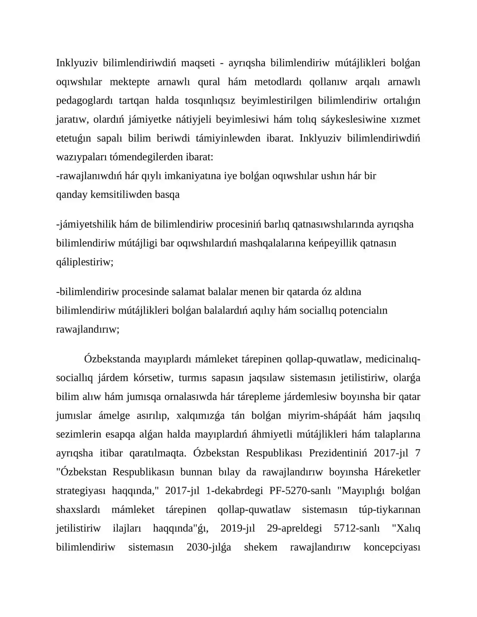 Inklyuziv tálim tıykarları 2