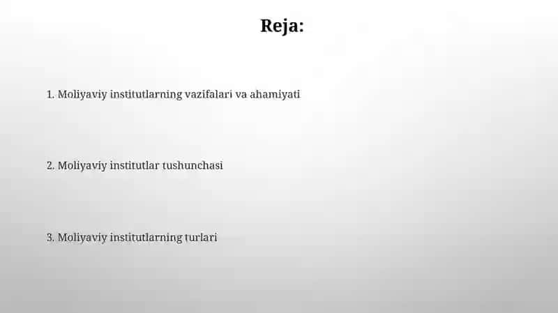 Moliyaviy institutlar haqida tushuncha 2