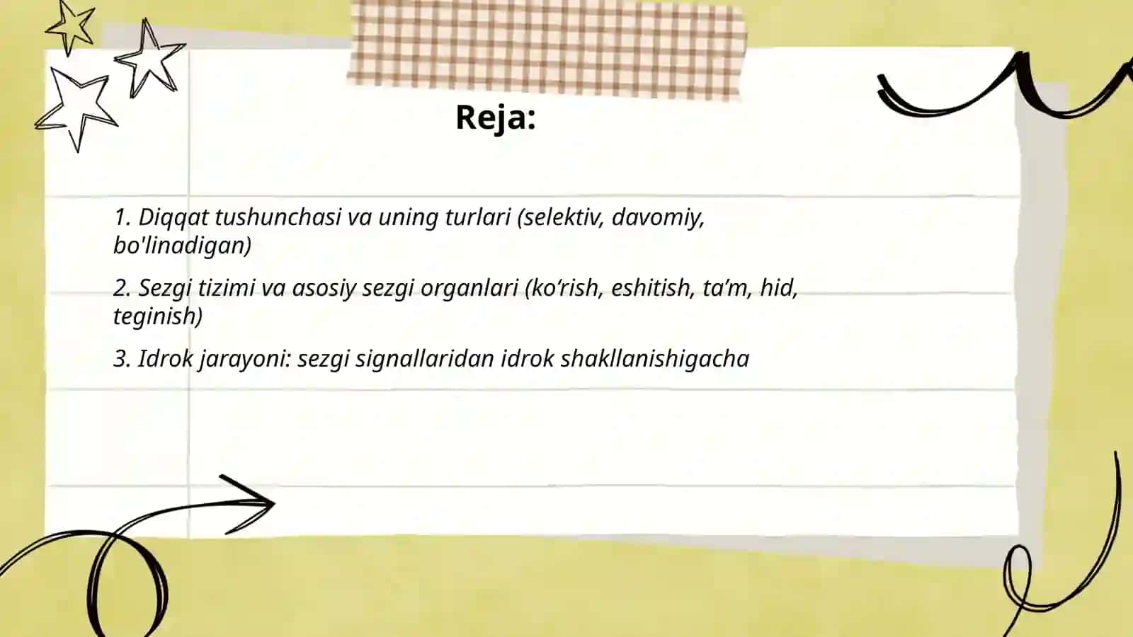 Diqqat sezgi idrok 2