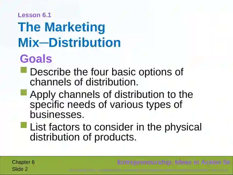 The Marketing Mix─Distribution 2