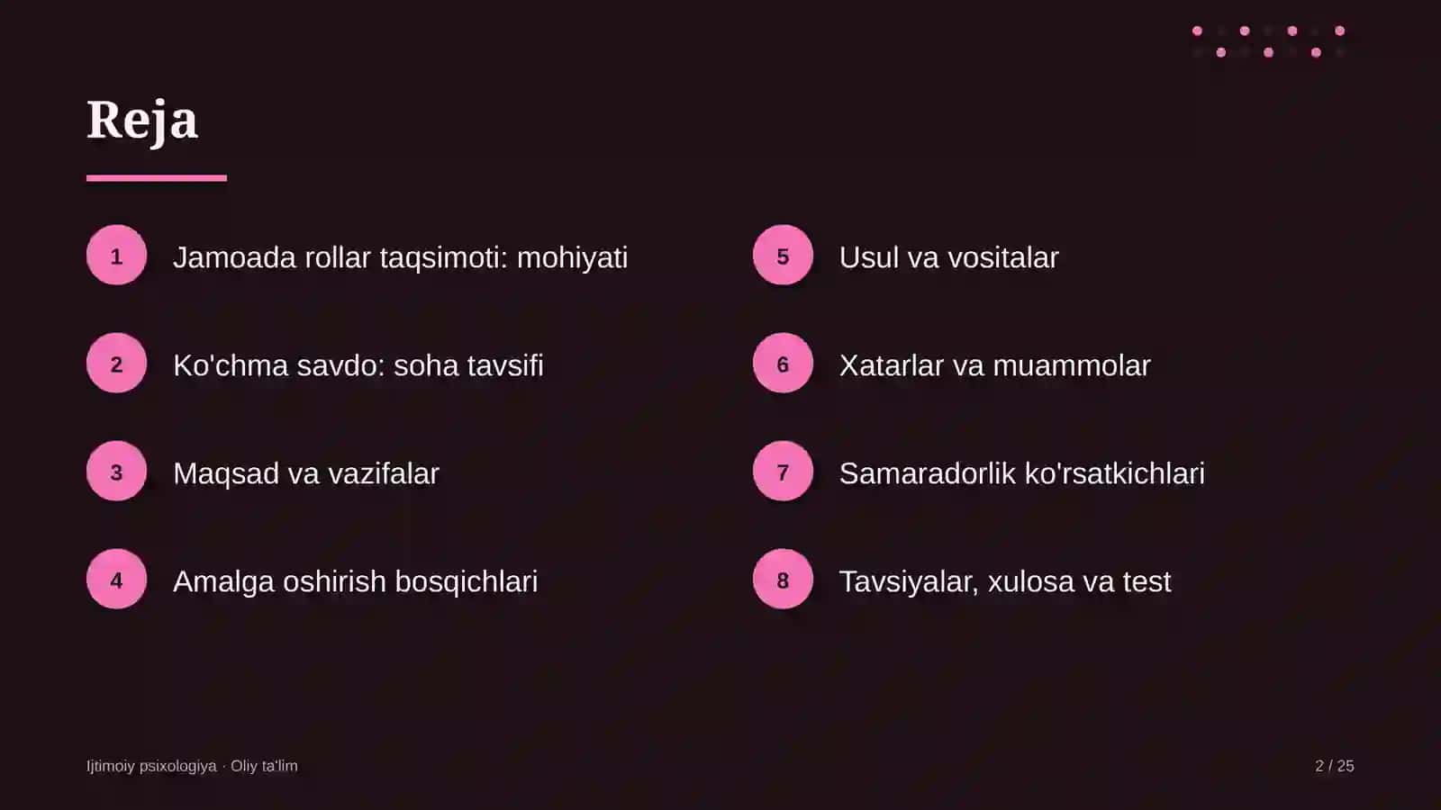 Ko'chma savdoda jamoada rollar taqsimoti 2