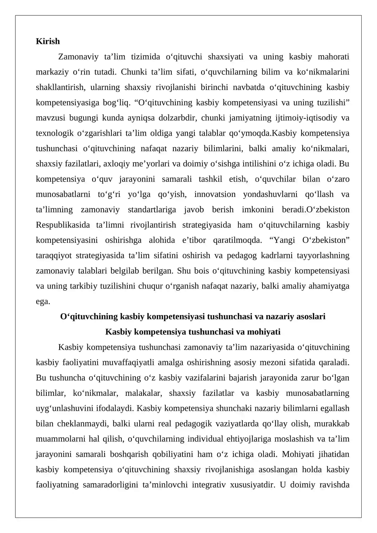 O‘qituvchining kasbiy kompetensiyasi va tuzilishi 2