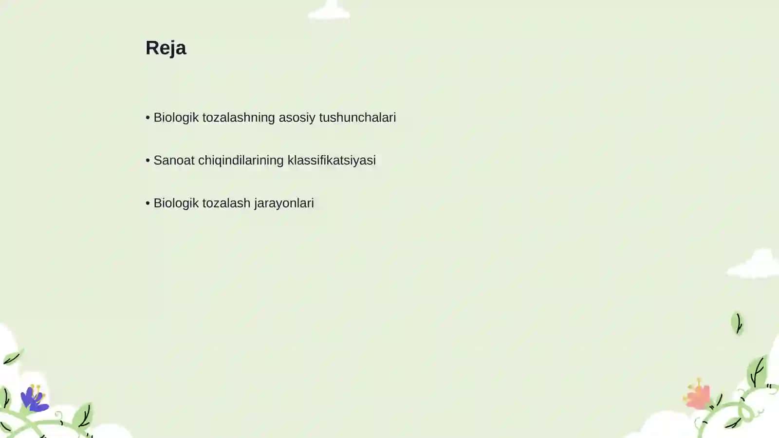 Biologik tozalash usullari 2