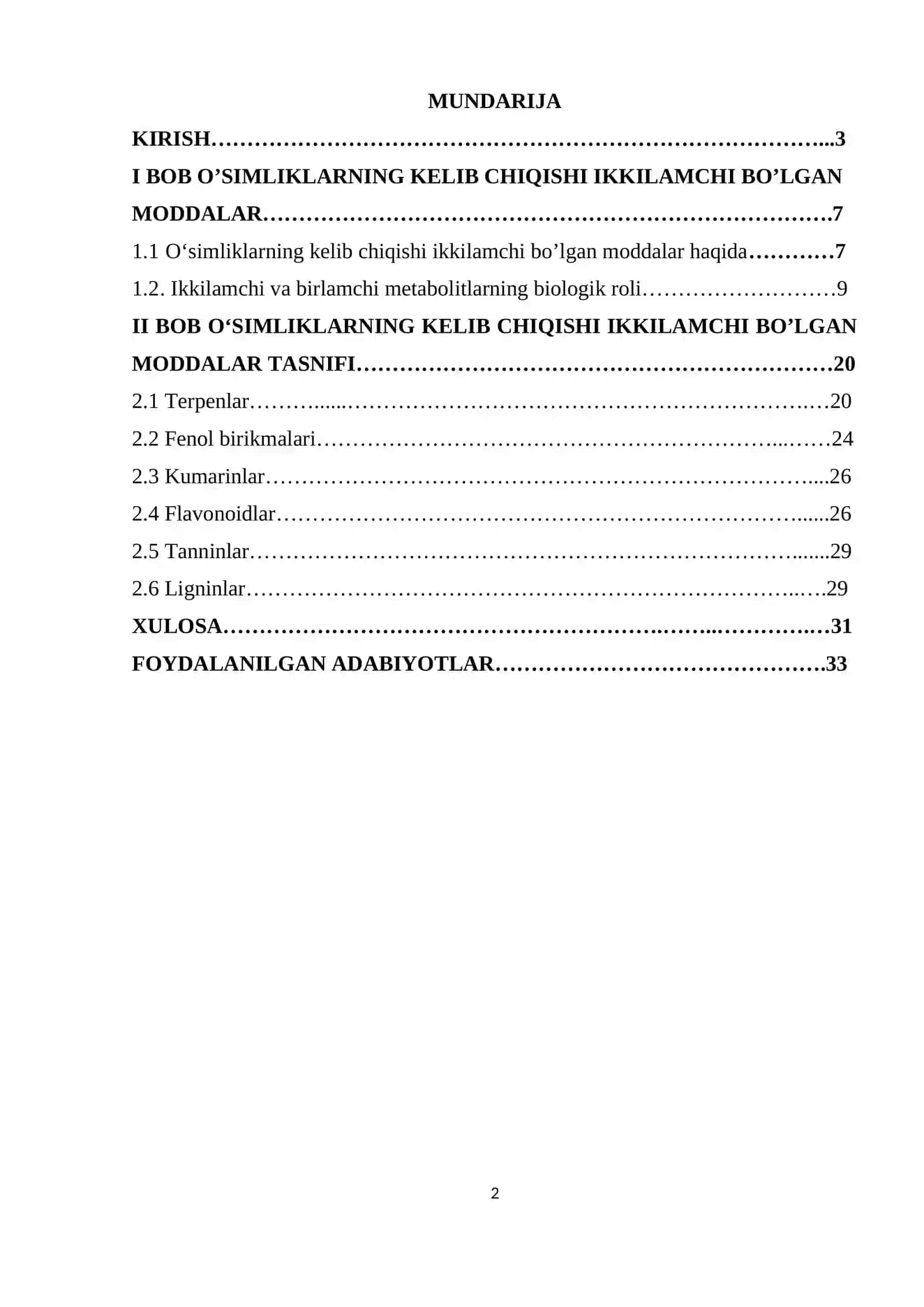 KELIB CHIQISHI IKKILAMCHI BO'LGAN MODDALAR 2