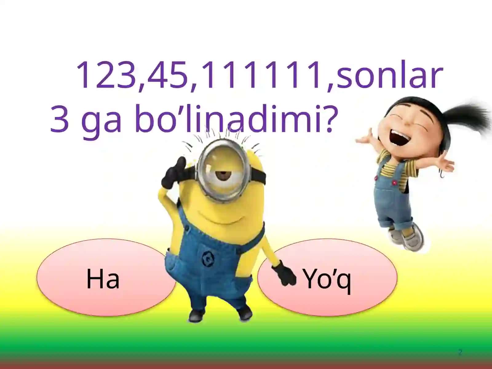 Boshlang'ich sinflar Matematika fanidan dars ishlanma. O'rganilgan materialni mustahkamlash 2
