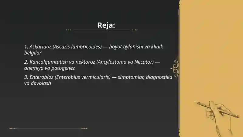 Gelmintlar -odam parazitlari 2
