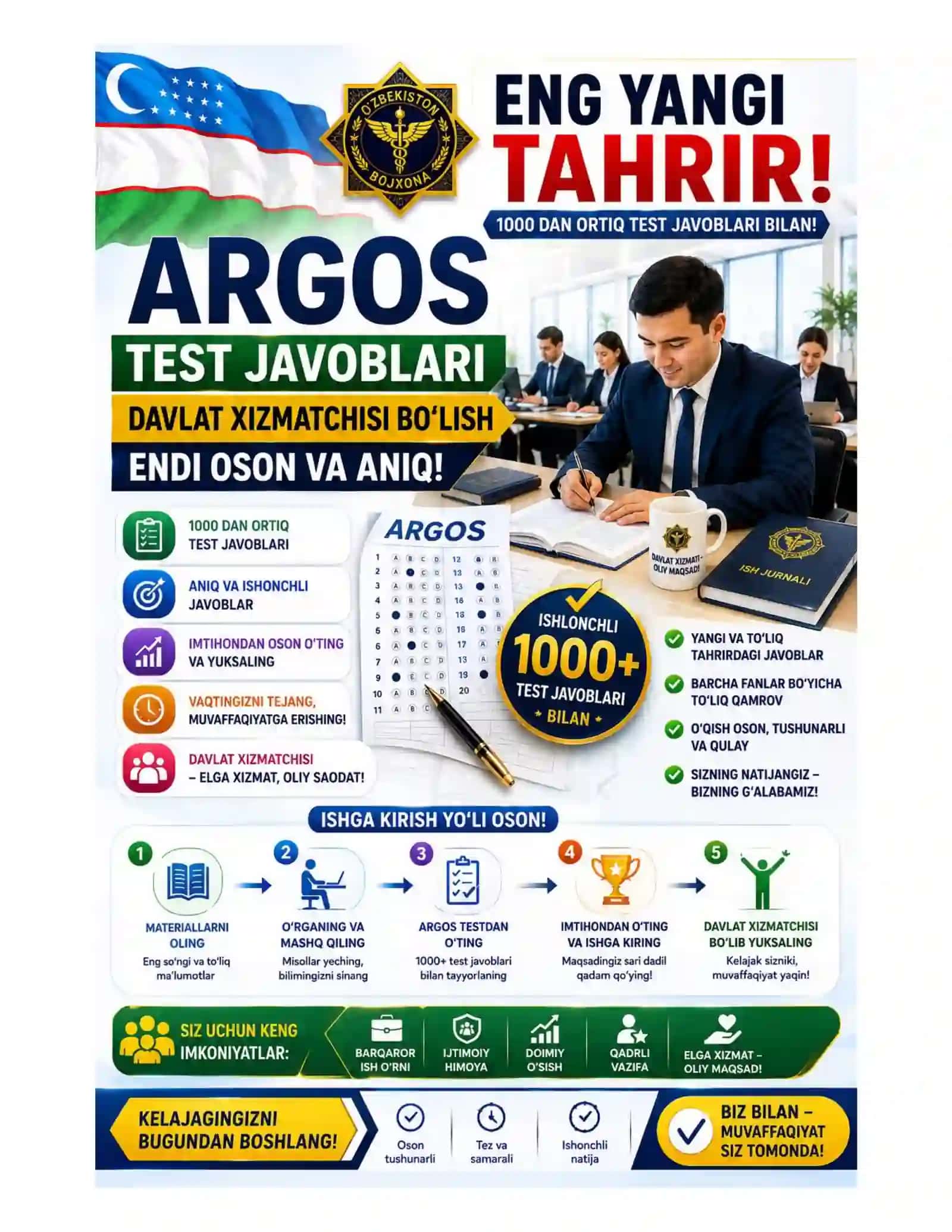 DAVLAT XIZMATCHISI ARGOS TEST yangi tahrir 2