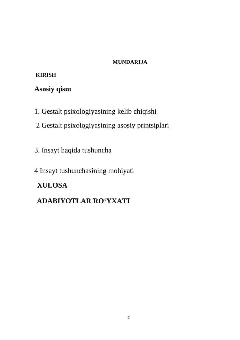 Gestalt psixologiyasining umumiy xususiyatlari 2