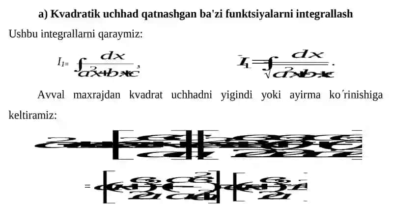 Ratsional funksiyalarni integrallash 2