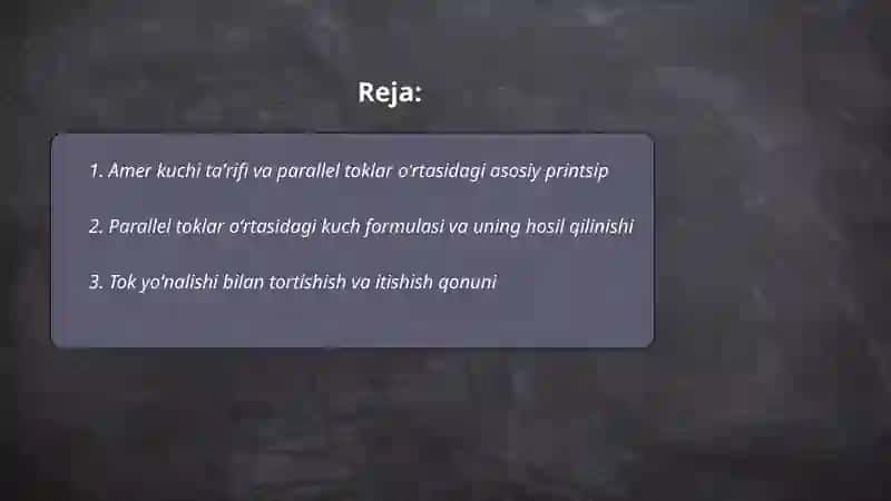 Amer kuchi parallel toklarning oʻzaro taʼsiri 2