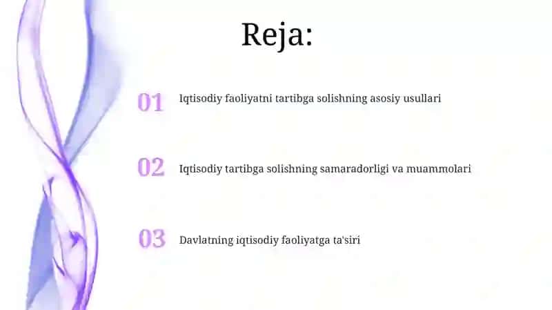 Iqtisodiy faoliyatni tartibga solish 2