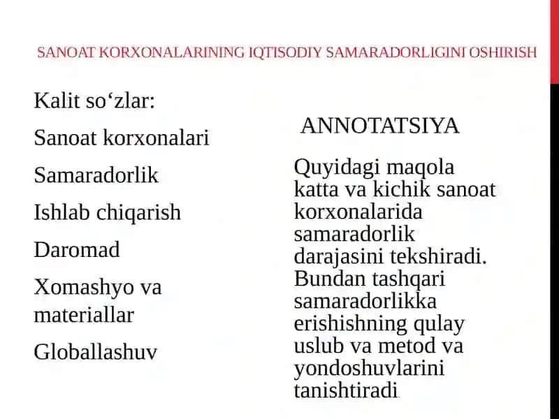 Industrial iqtisodiyot fanidan mustaqilish 2