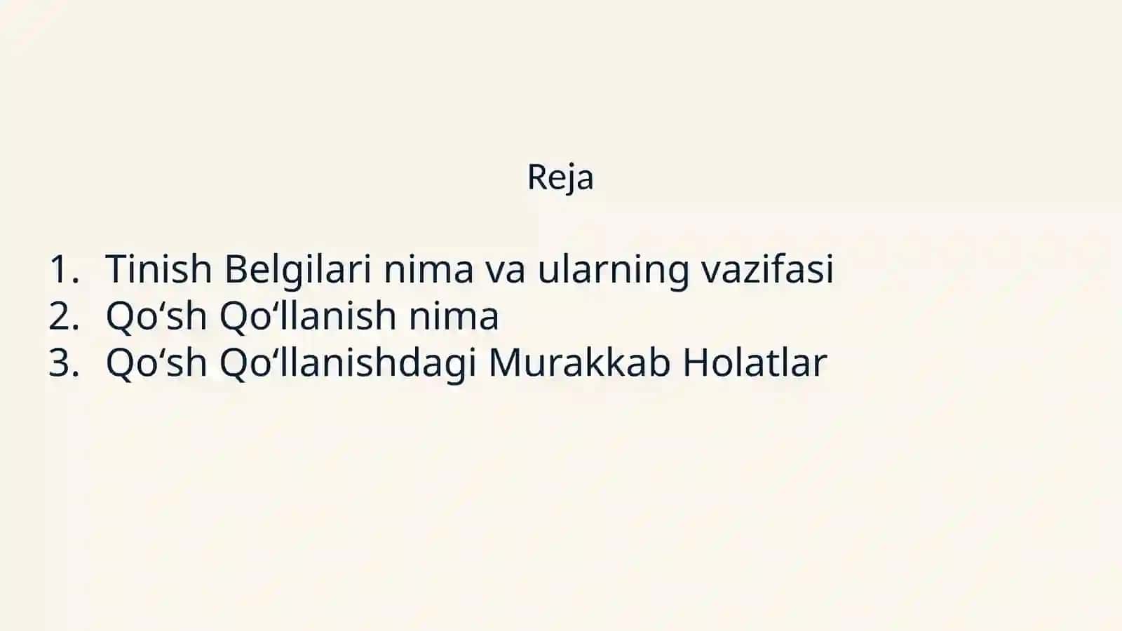 Tinish Belgilarining Qoʻsh Qoʻllanish Oʻrinlari 2