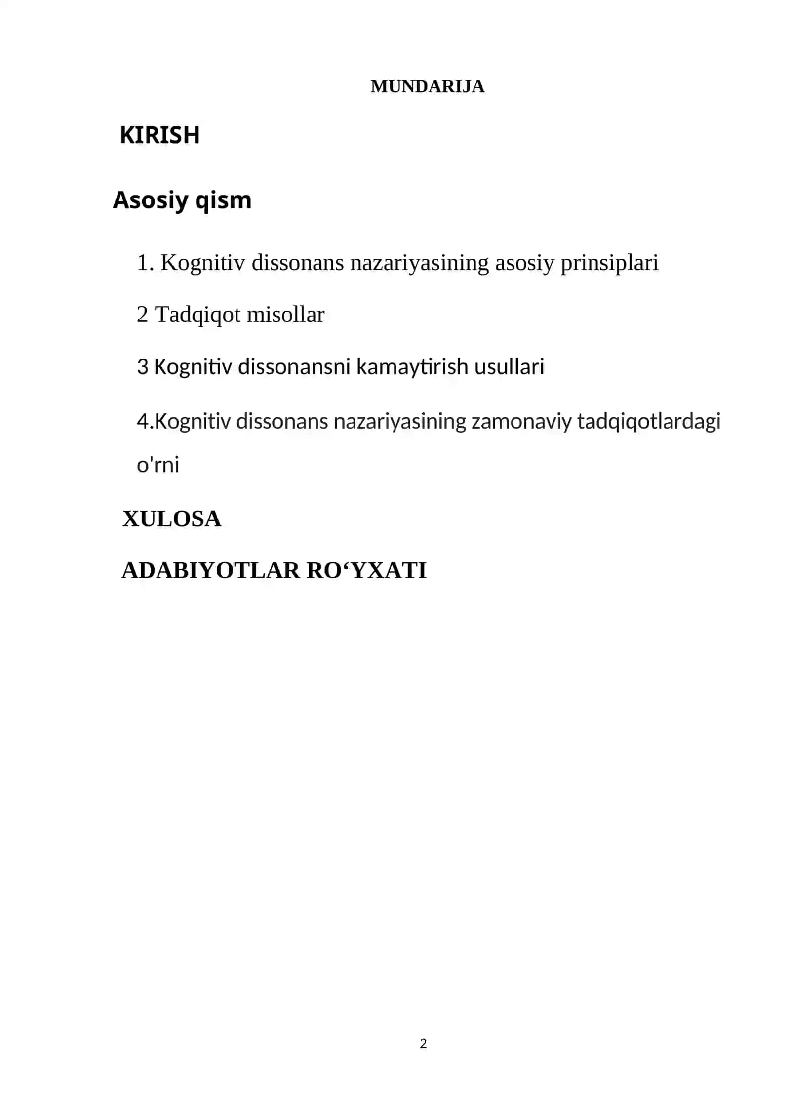 Kognitiv dissonans nazariyasi 2