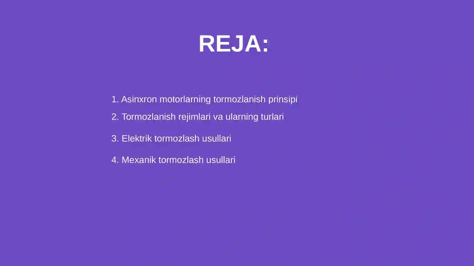 Asinxron motorning tormozlanish rejimi 2