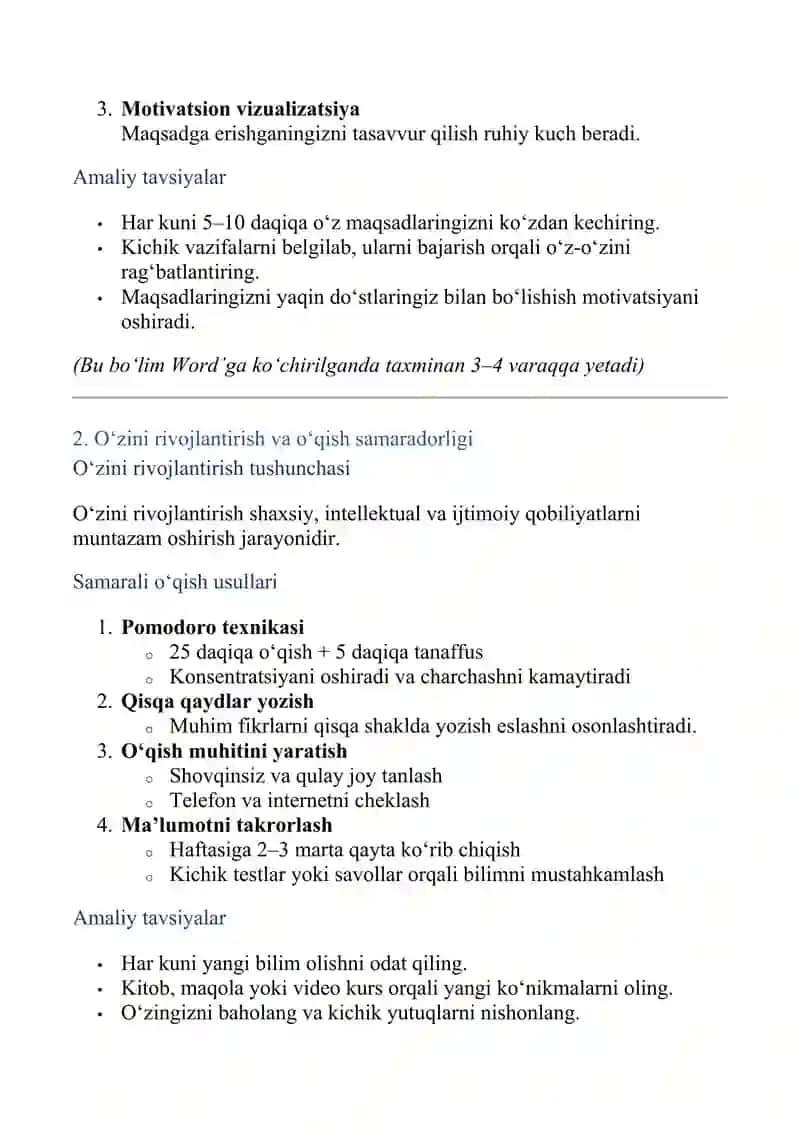 O‘qish samaradorligini oshirish – amaliy qo‘llanma 2