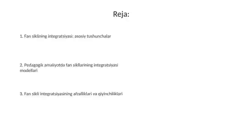 Fan sikllari integratsiyalari 2