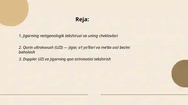 Jigar, o't yo'llari va me'da osti bezining nur tekshiruvi usullari 2