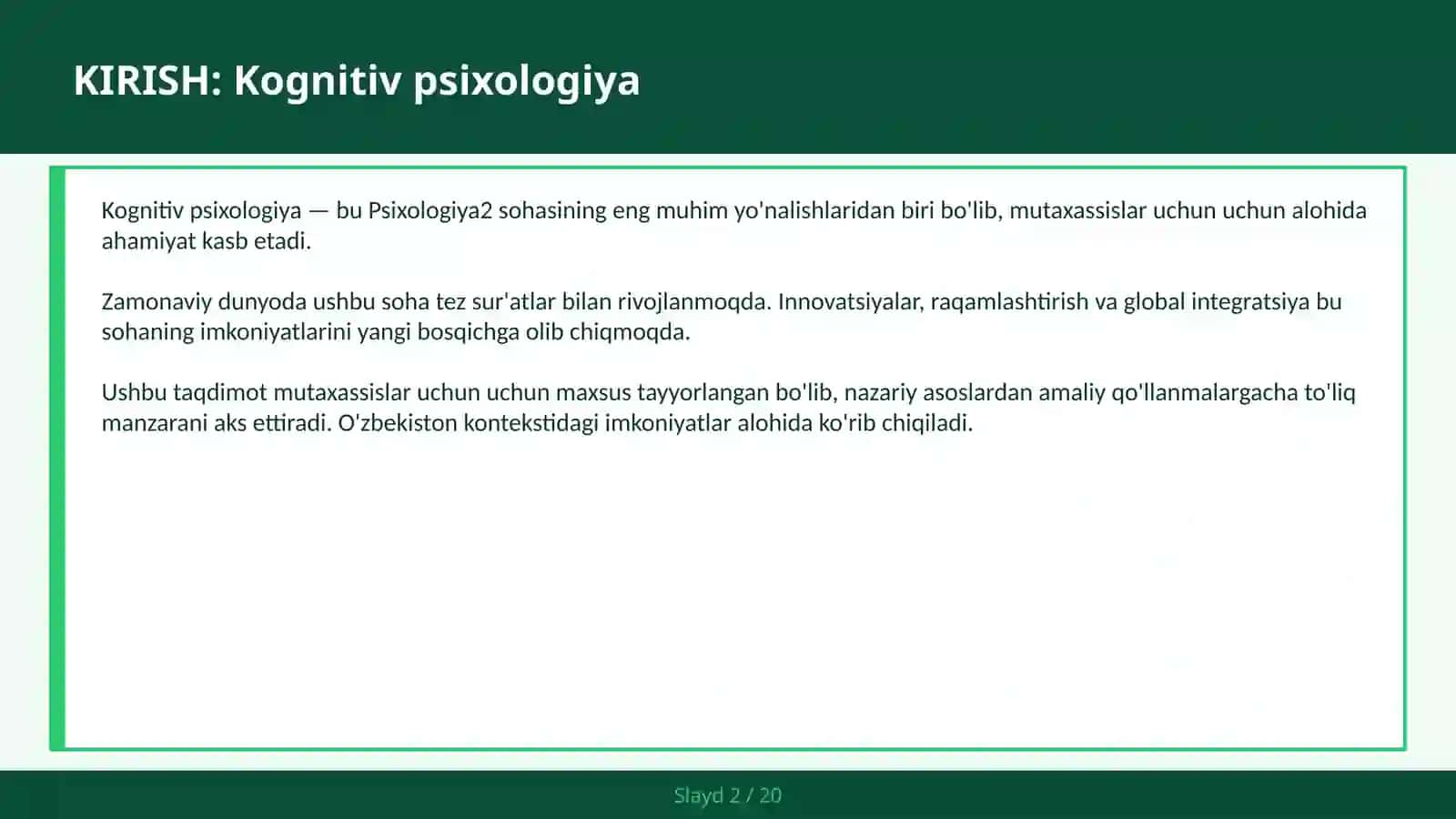 KOGNITIV PSIXOLOGIYA 2