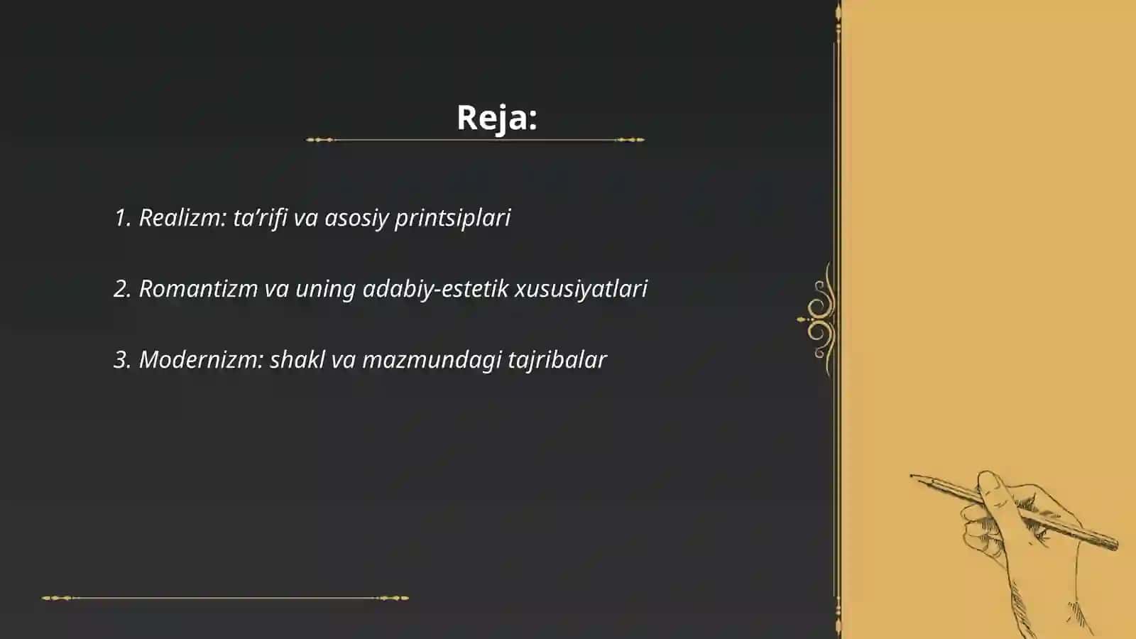 Metod va oqimlar(realizm,romantizm,modernizm) 2