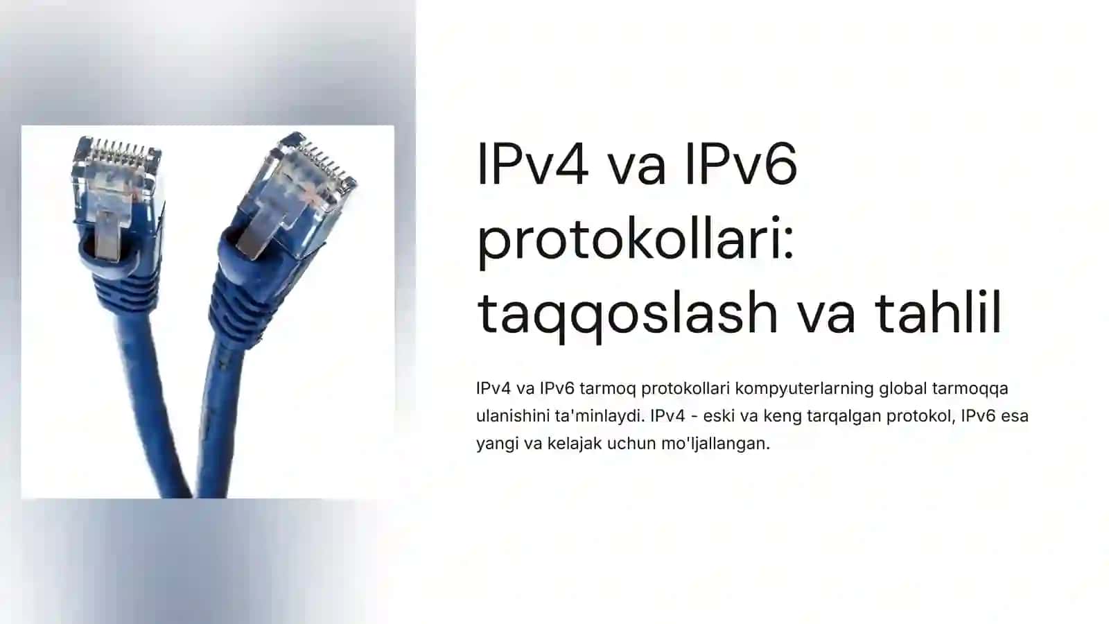 IPv4 va IPv6 tarmoq protokollari: taqqoslash va tahlil 2