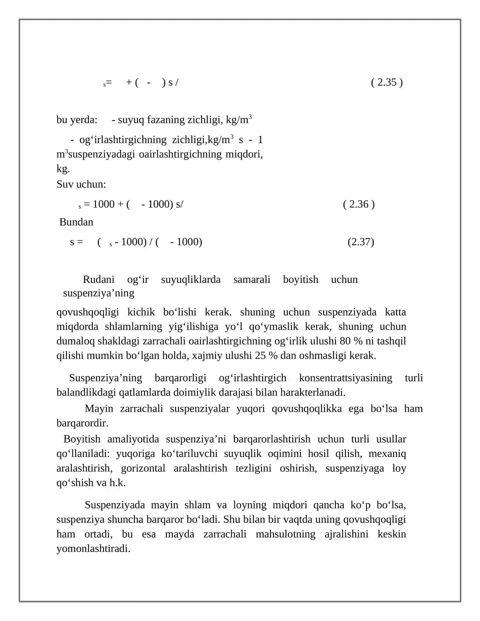 Og‘ir suyuqliklarda boyitish 2