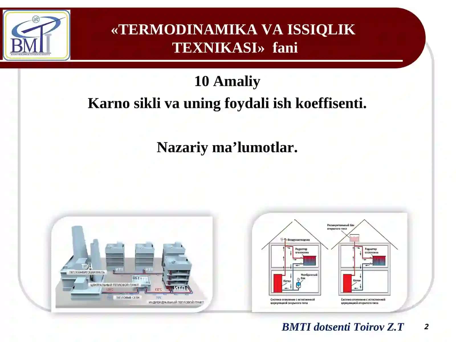TERMODINAMIKA VA ISSIQLIK TEXNIKASI 2