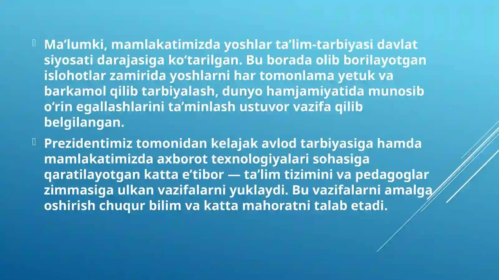 Informatika fani darslari 2