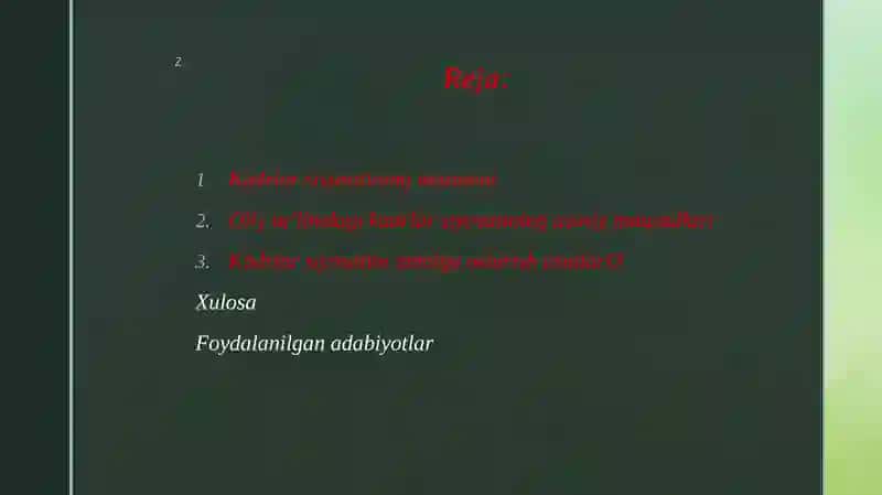 Oliy ta’lim tizimida kadrlar siyosati 2