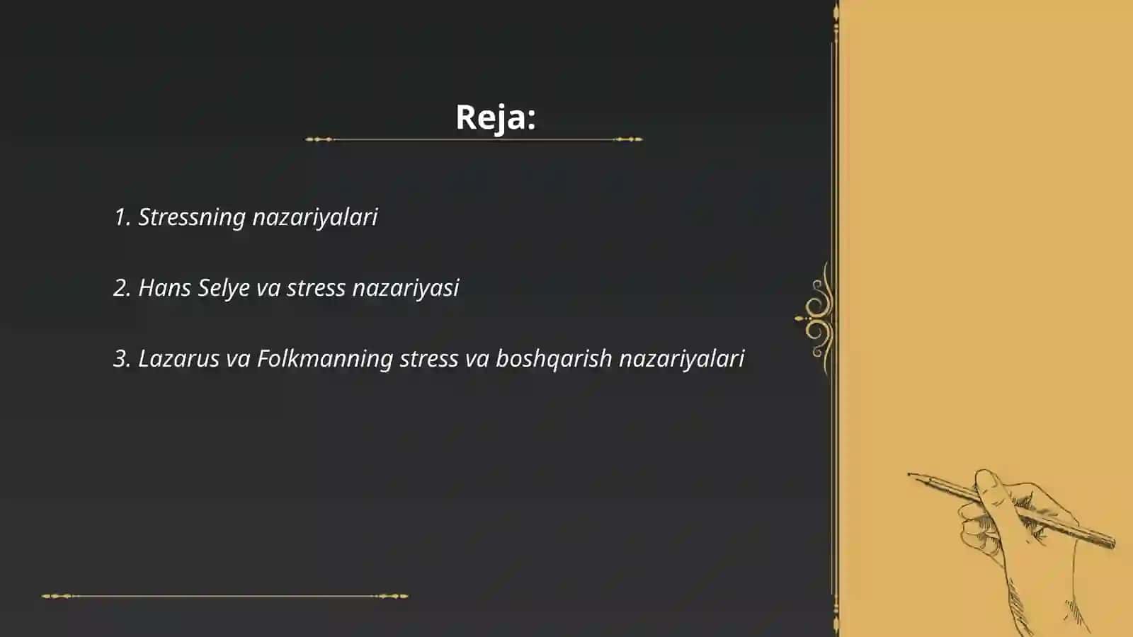 Stress nazariyalari va 2