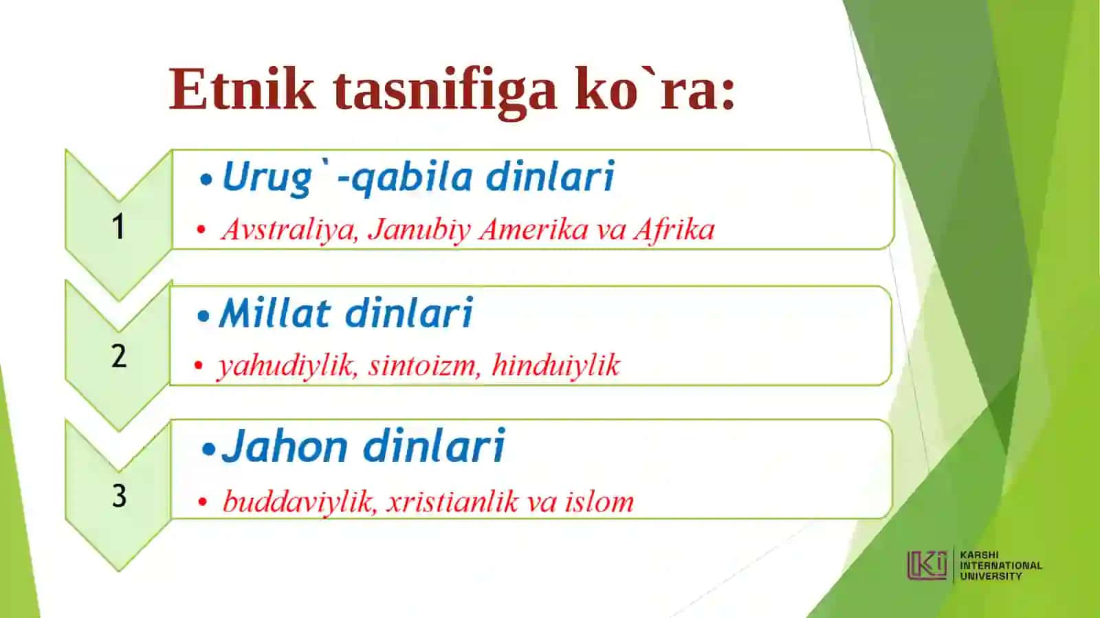 Milliy dinlar 2