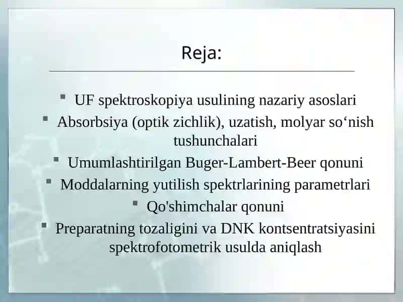 UF-spektroskopiya usuli.Refraktometrik taxlil usuli 2