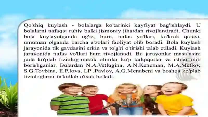 Bolalarni musiqiy qobilyatini rivojlantirish 2