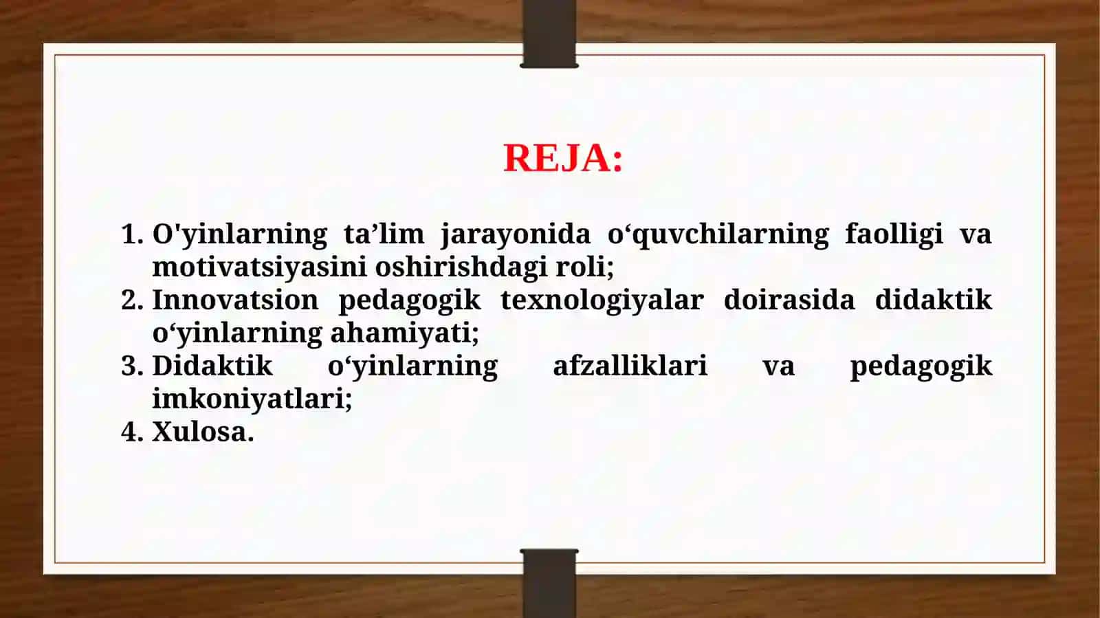 Didaktik o'yinlarning mazmuni va mohiyati 2