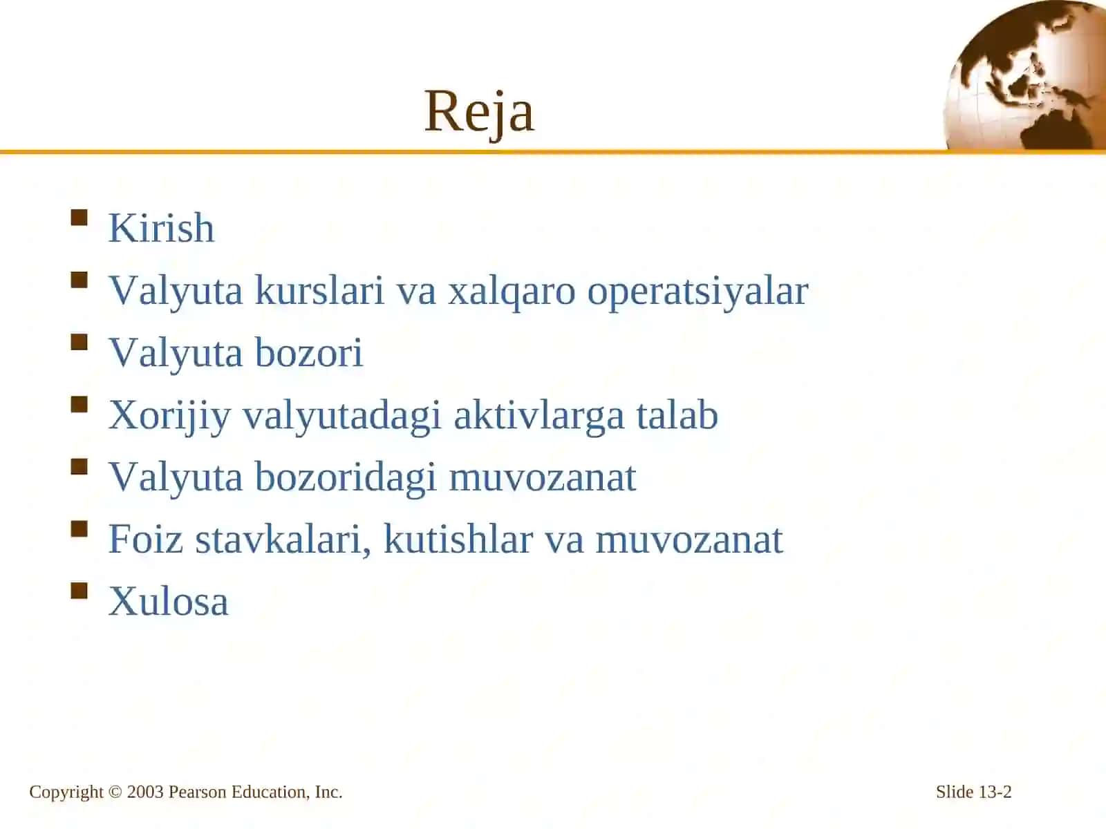Valyuta kurslari va xalqaro operatsiyalar 2