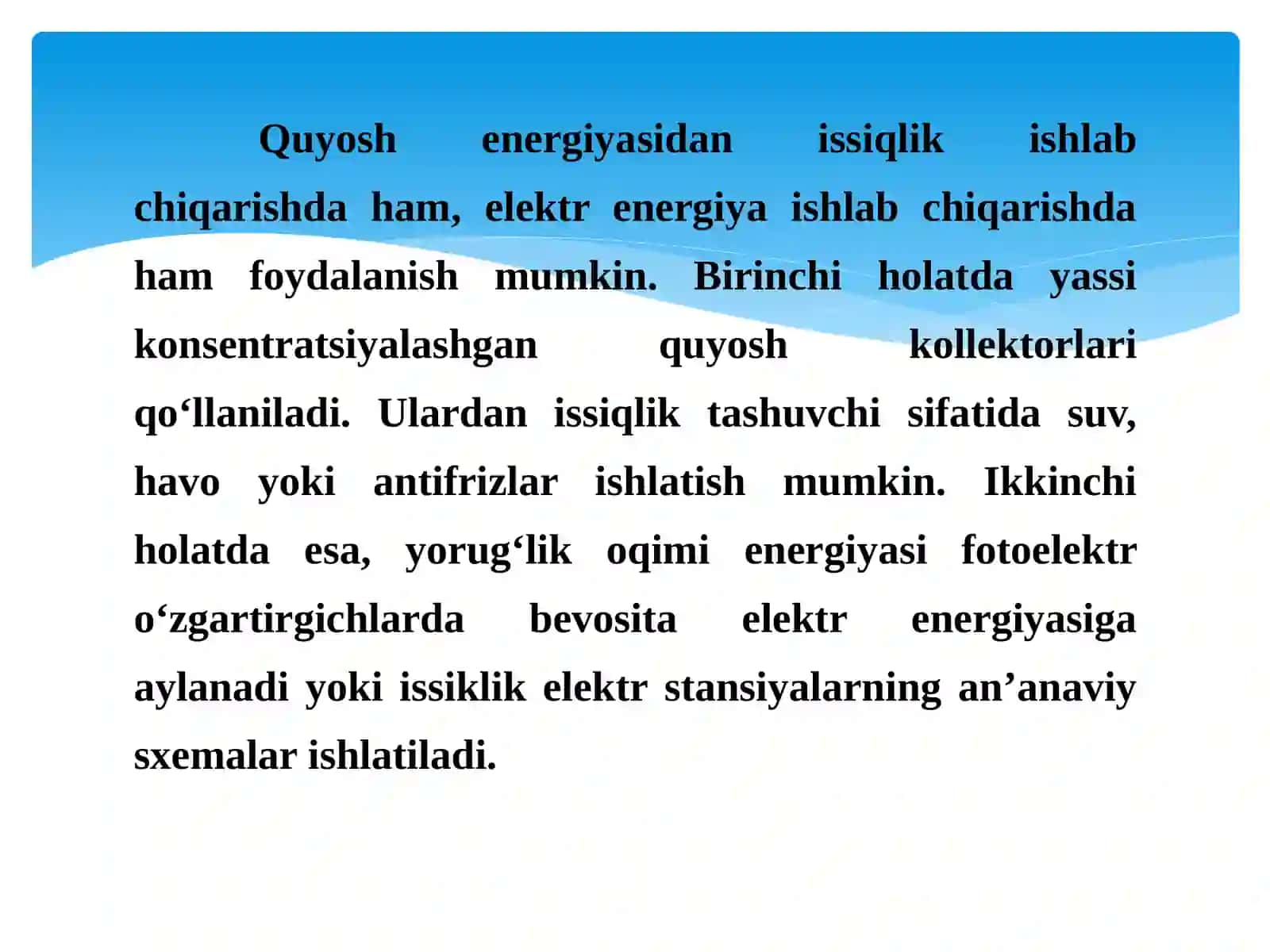 Quyosh issiqlik stansiyalari 2