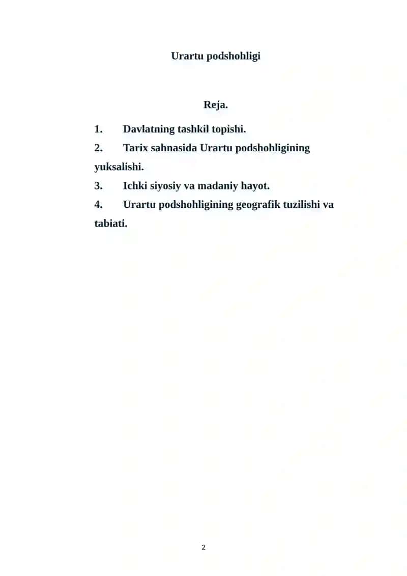 Urartu Podshohligi Tarixi 2