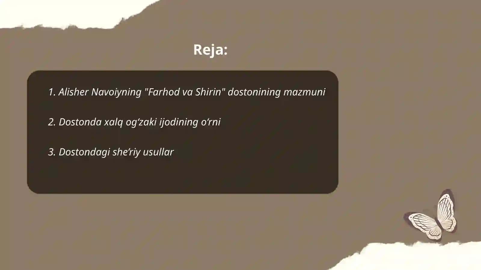 Alisher Navoiyning "Farhod va Shirin" dostoni 2