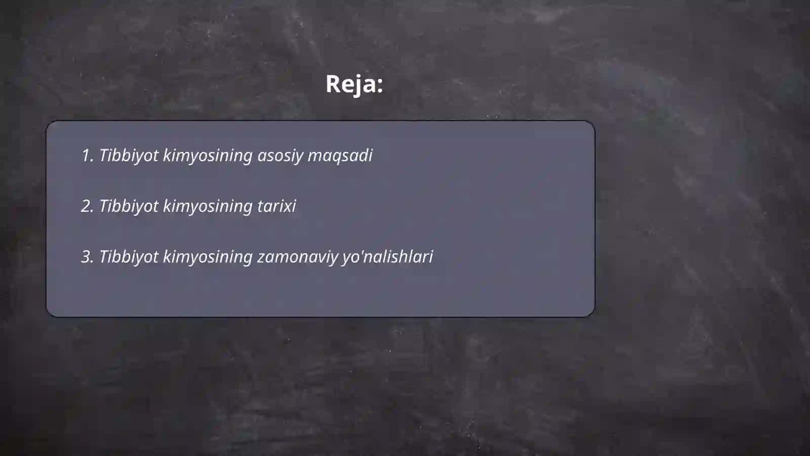 Tibbiyot kimyosi 2