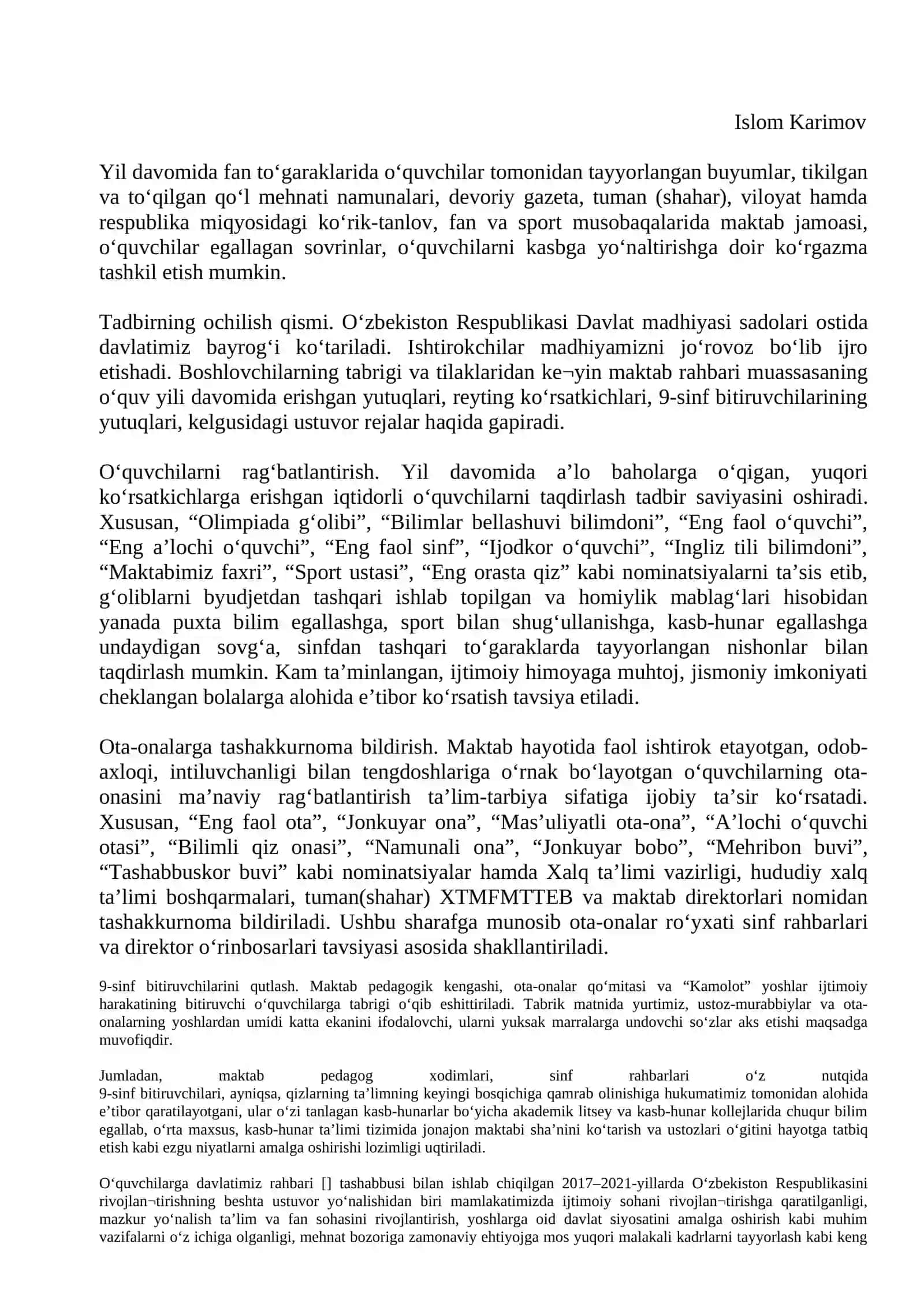“Xayr, maktab – salom, kollej!” tadbirlari 2