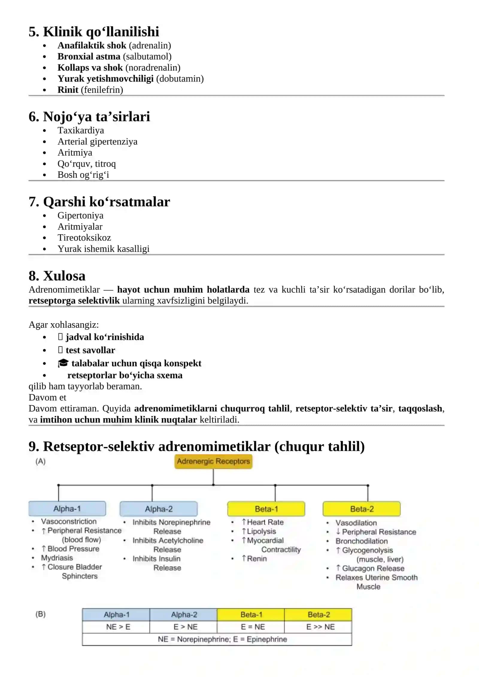 Adrenomimetiklar tushunchasi 2