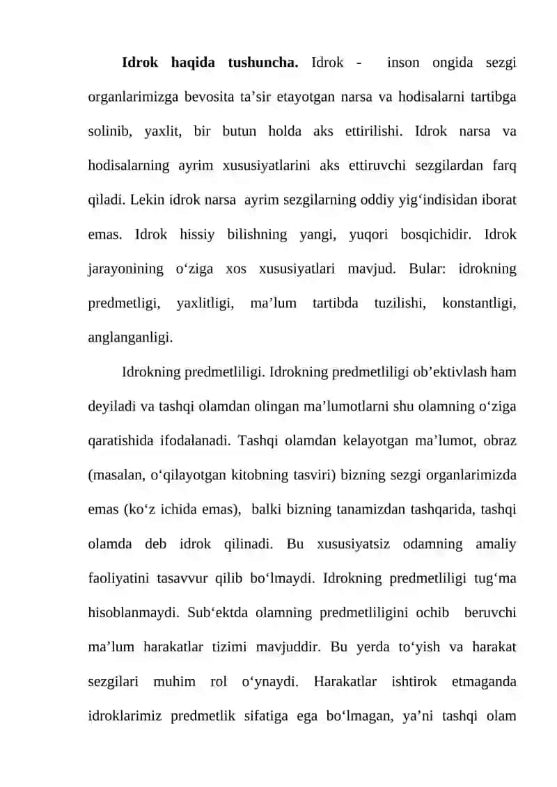 Idrok haqida tushuncha 2