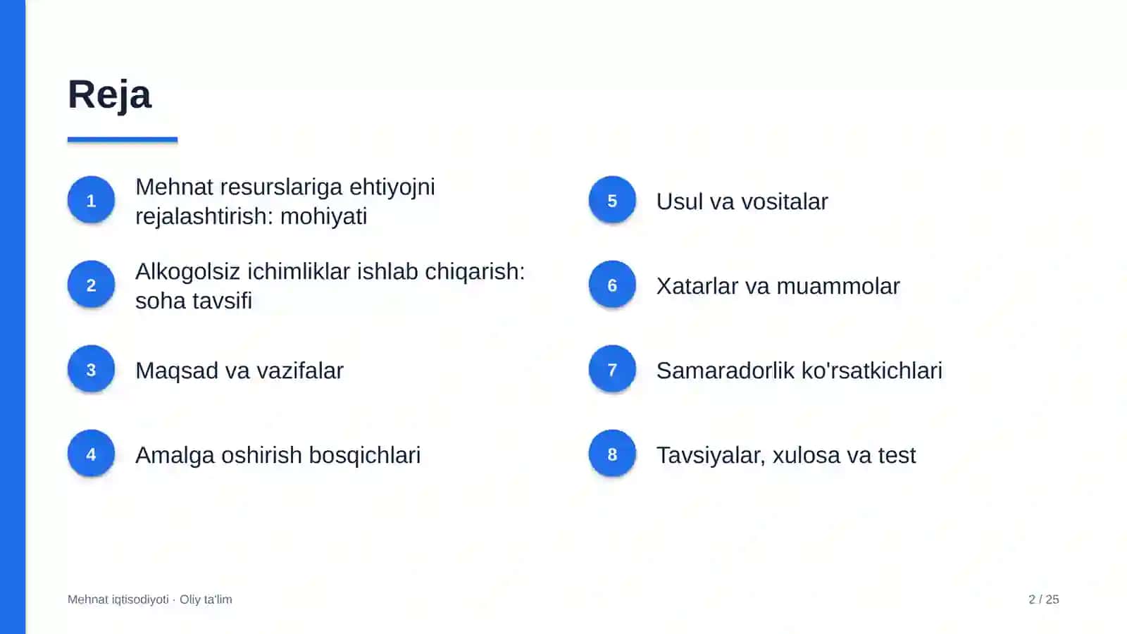 alkogolsiz ichimliklar ishlab chiqarishda mehnat resurslariga bo'lgan ehtiyojni rejalashtirish 9503 2