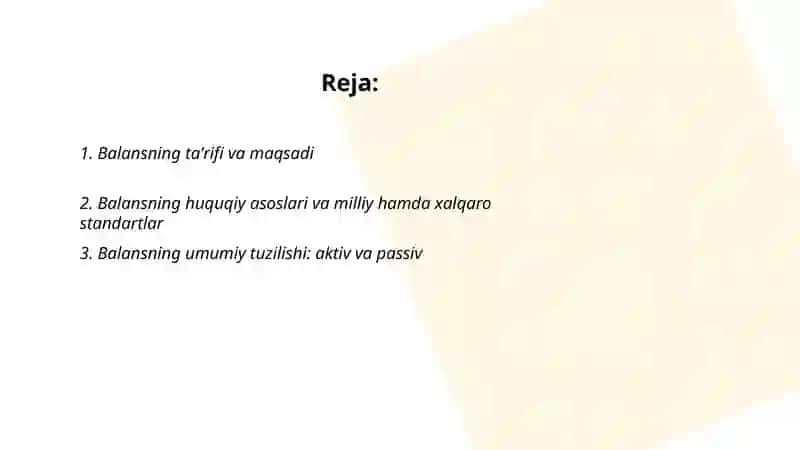 Buxgalteriya balansi va uning tuzilishi 2