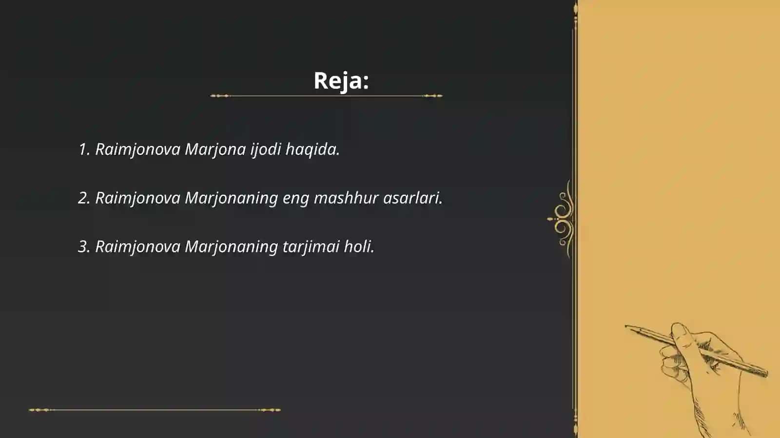 Raimjonova Marjona ijodi haqida 2