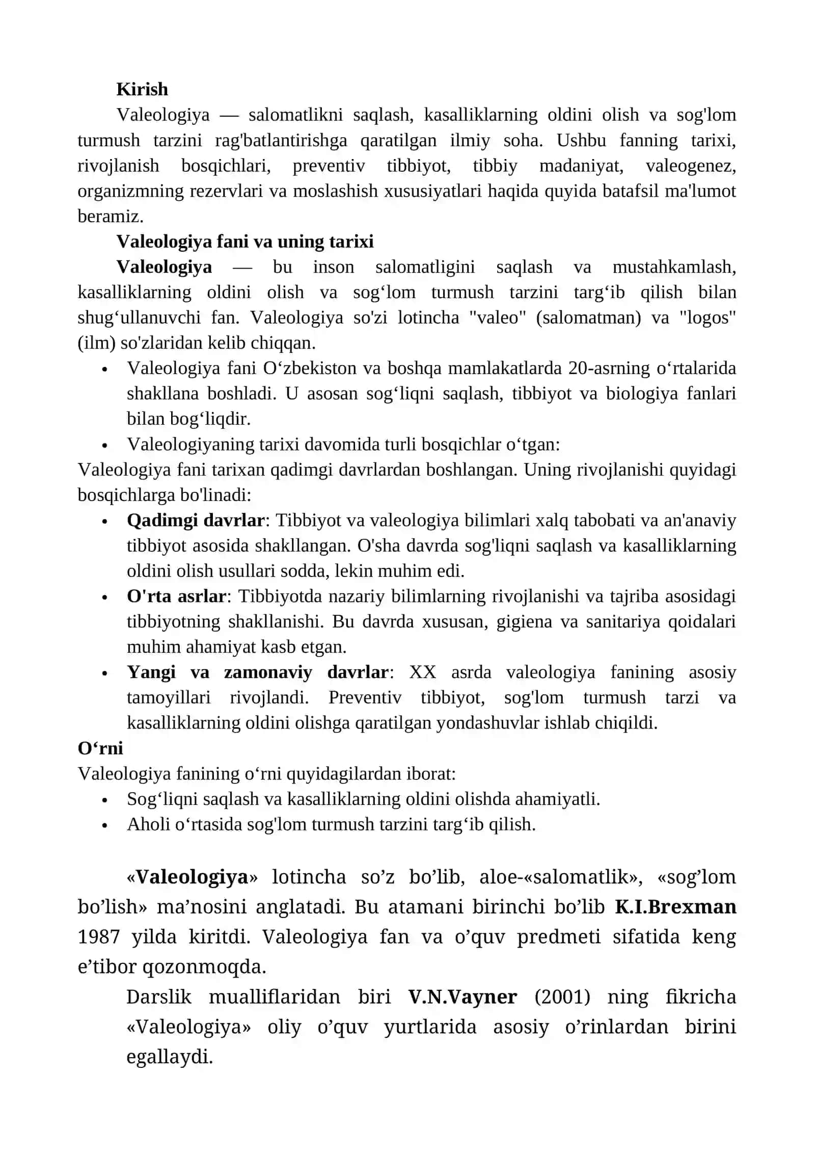 Valeologiya fani va uning tarixi 2
